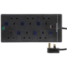 PRO ELEC - 6 Way Extension Lead, Individually Switched with Surge Protection