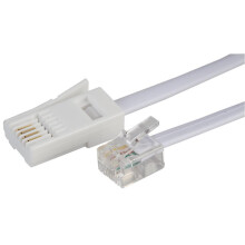 RARAION - White RJ11 to BT Plug (BT431A) Crossover Telephone Cable - 10m