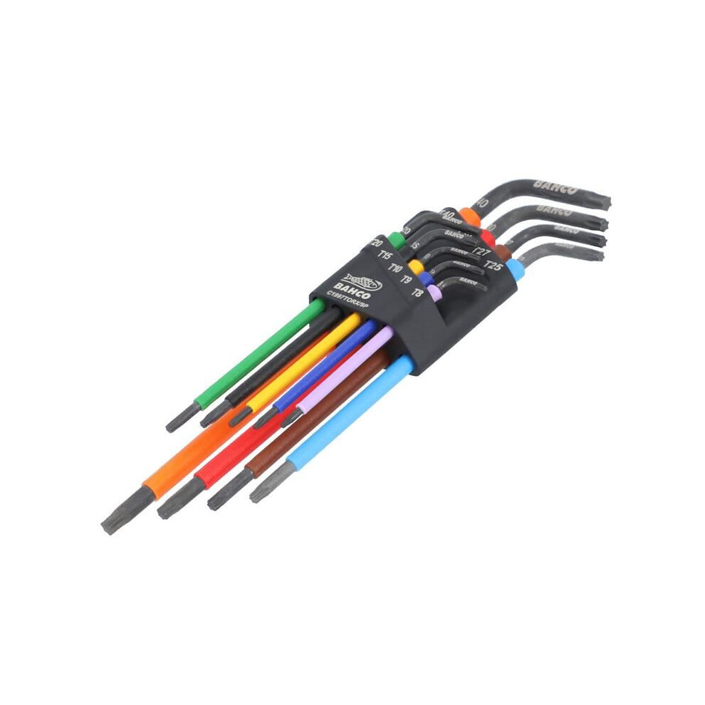 Bahco C1997TORX/9P 9 Piece Long TORX® Coloured L-Key Star Set T8-T40 - Image 7