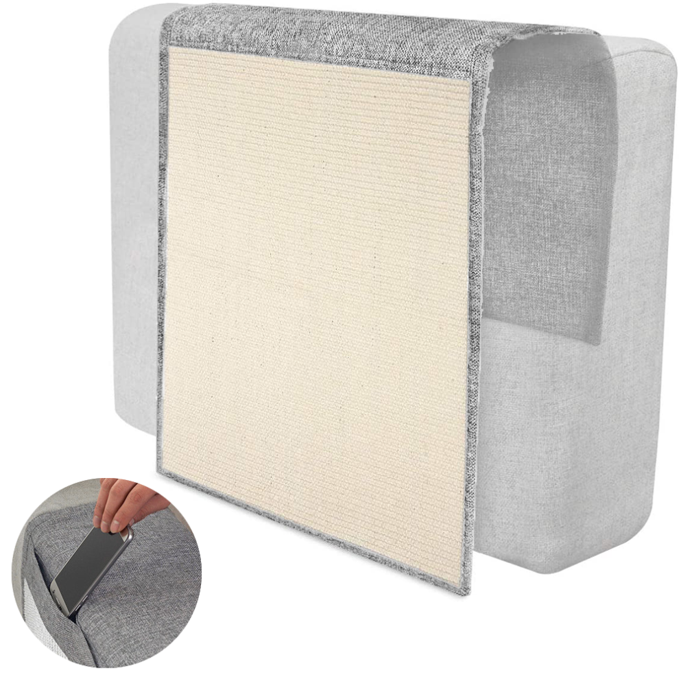 Cat Scratching Mat,Sisal Couch Protector For Cats,Cat Scratcher-Light Gray