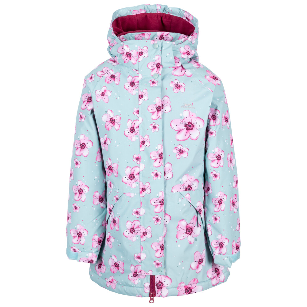 (2-3 Years, Dusty Teal) Trespass Girls Waterproof Jacket Hooded Arlene