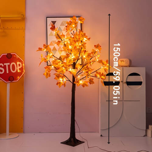 (150cm-72L) Enchanting LED Maple Tree Light - USB Powered, Energy-Efficient for Indoor/Outdoor Fall & Thanksgiving Decor