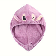 (Purple) Stitch & Angel Plush Dry Hair Caps, Bohemian Style, Thickened Quick-Drying Hair Towel Wraps