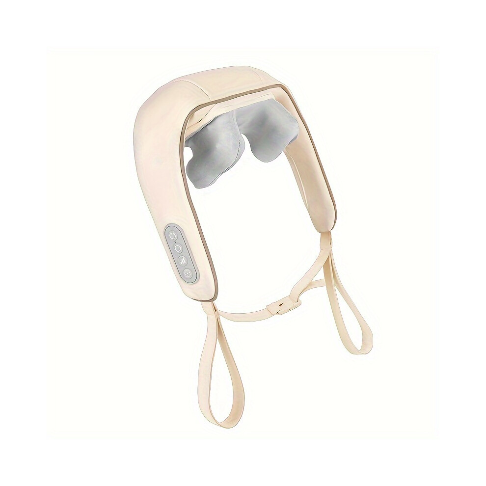 Mdsrjone White (White) Shiatsu Shoulder And Neck Massager With Heat - Electric Acupressure Deep Kneading Massage