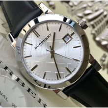 BURBERRY BU9106 WOMEN'S WATCH BLACK STRAP SILVER DIAL SILVER CASE