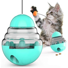Dog Food Treat Dispenser Toy Funny Cat Stimulation Puzzle Feeder Toy-Lake Blue
