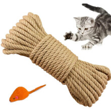 6Mm Natural Sisal Rope Replacement Old Rope Accessory Ideal For Replacing Cat Tree Poles, Mouse Toy Included