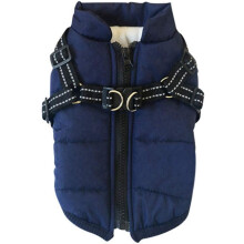 Cyan Dog Jacket Winter Vest Jackets Dog Coat Dog Sweater Pet Ski Suit Sleeveless Cotton Padded Vest With Chest Strap