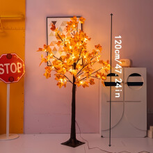 (120cm-48L) Enchanting LED Maple Tree Light - USB Powered, Energy-Efficient for Indoor/Outdoor Fall & Thanksgiving Decor