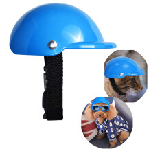 Pet Dog Helmet Doggie Hardhat Outdoor Sunproof Rainproof Pet Supplies-Blue
