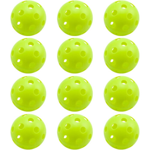 12-Pack Of Training Practice Plastic Baseballslightweight Ballsgreen