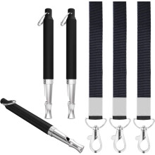 6 Professional Adjustable High Frequency Ultrasonic Whistles For Dog Training And Animal Behavior (3 Whistles + 3 Strings) (W1)