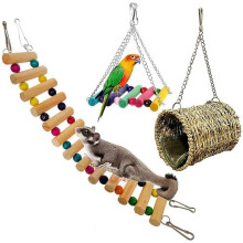 3 Parrot Or Dog Toys. Bridge Ladders, Swing Toys, Stool Hammocks For Hamsters, Squirrels, Ferrets And Guinea Pigs