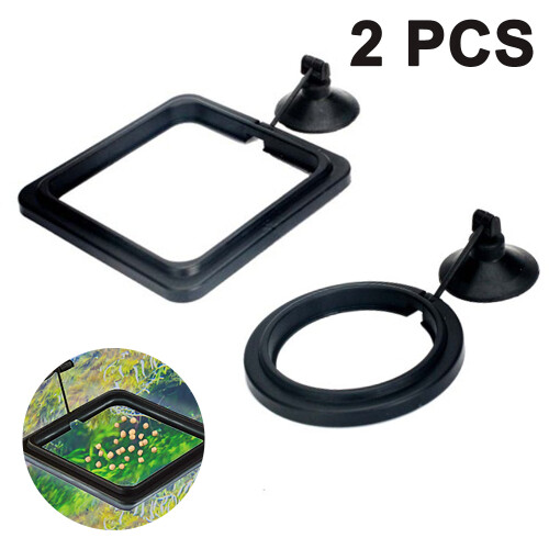 Beaphar 2 Pcs Fish Feeding Ring, Fish Safe Floating Food Feeder Circle ,Black 1