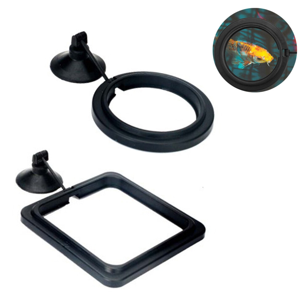 2 Pcs Fish Feeding Ring, Fish Safe Floating Food Feeder Circle ,Black