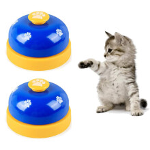 Pet Bell, 2 Pack Metal Bell Dog Training With Non Skid Rubber Bottoms-Blue