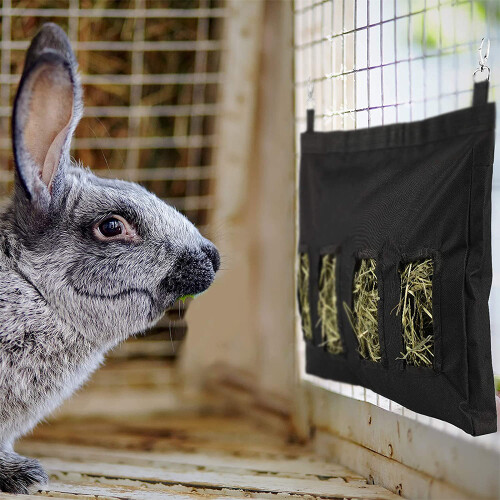 Beaphar Rabbit Feeding Bag|Large 28*46*4 Rabbit Hay Bag-Black 2