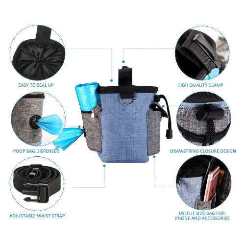 Pet Training Belt Bag - Blue Belt Bag + Collapsible Bowl 2