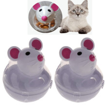 2Pcs Mouse Shape Stand Up Feeder Feeding Toy Snack Ball Food Dispenser