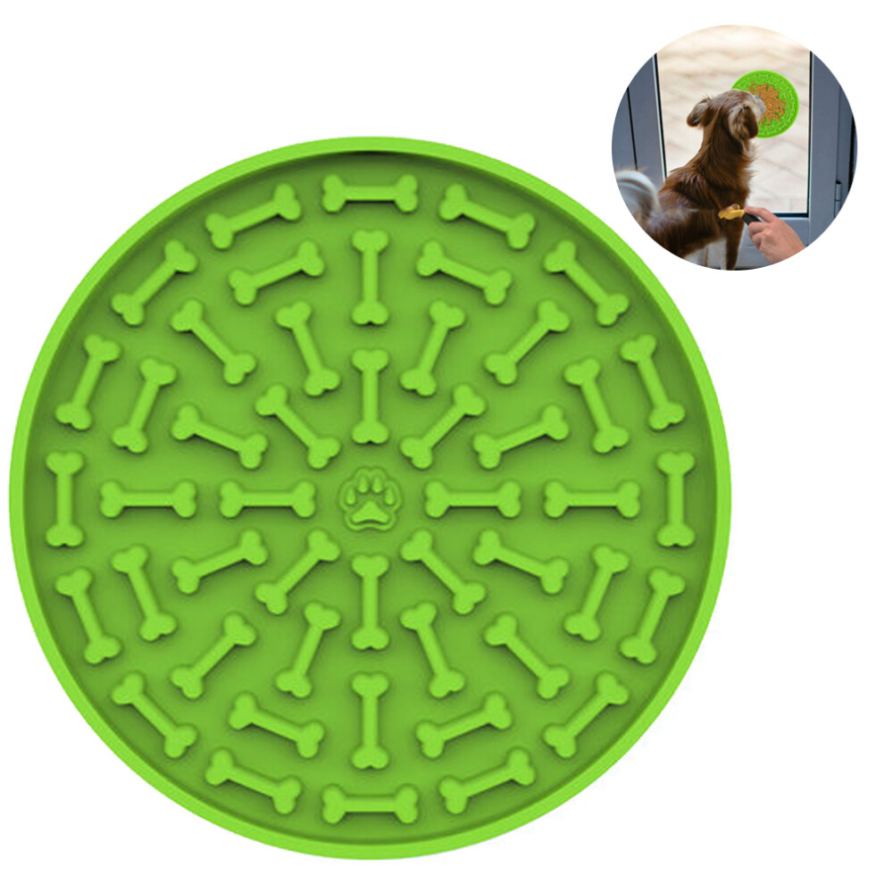 Dog Slow Dispensing Treater Mat Dog Lick Pad Peanut Butter Lick Mat-Green