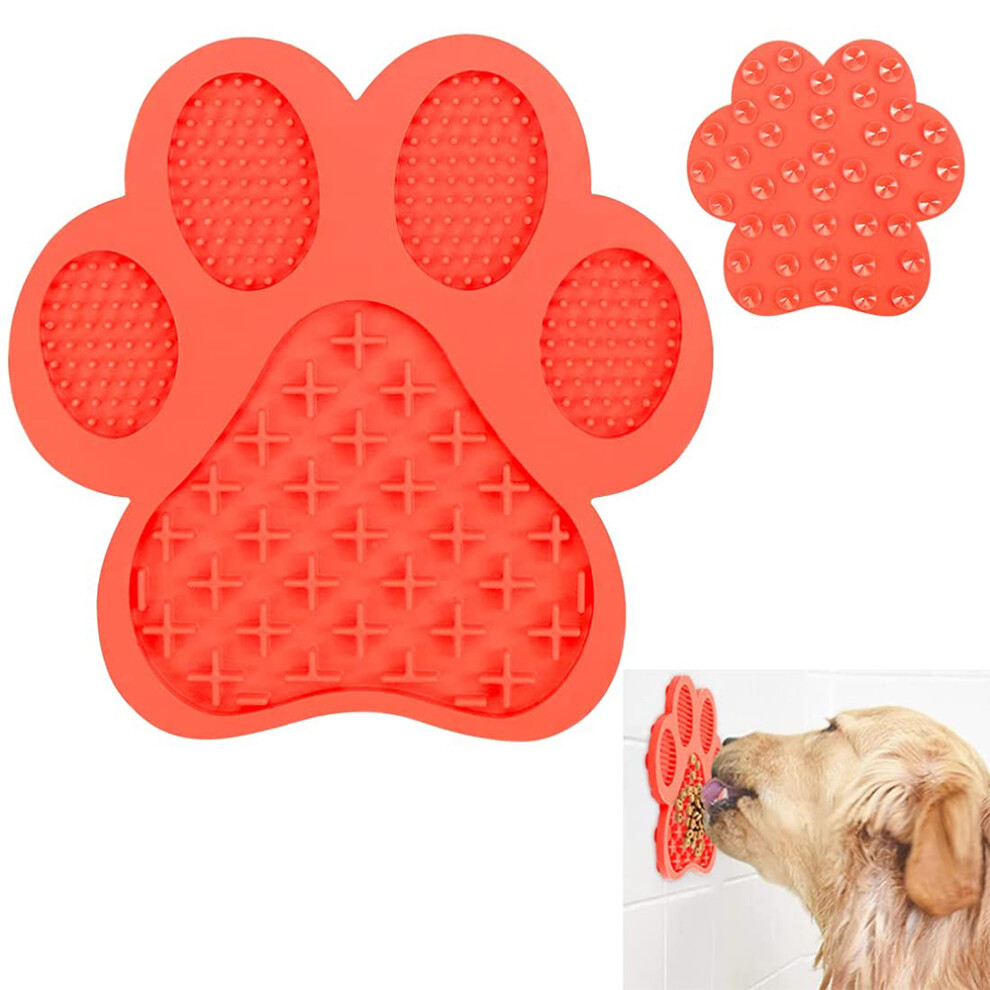 Cadbury Lick Mat For Dogs & Cats,Slow Treater Mat With Suction Cups For Pet- Red