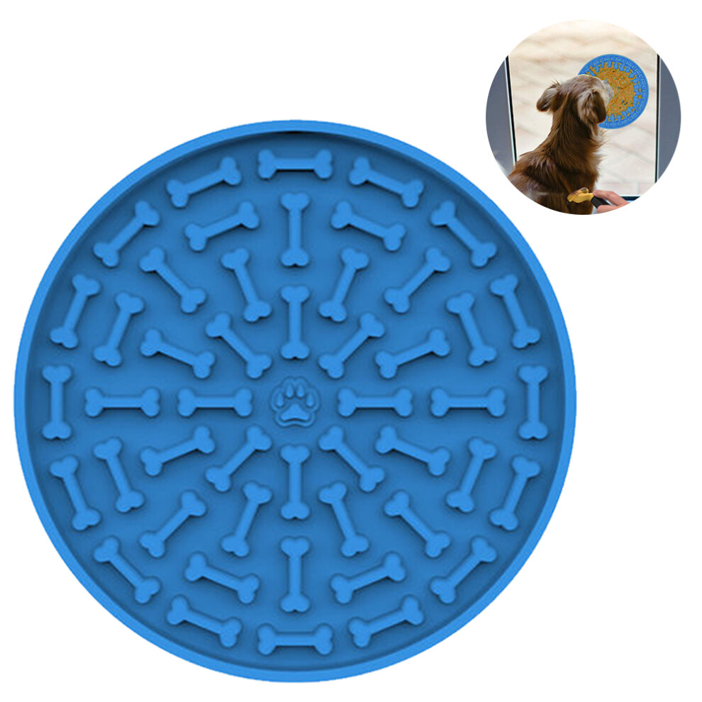 Dog Slow Dispensing Treater Mat Dog Lick Pad Peanut Butter Lick Mat-Blue