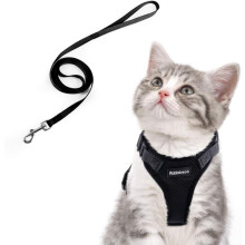 Cat Small Dog Leash Kitten Harness Adjustable Black Xs Reflective Cat Harness Collar Breathable Vest