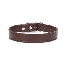 Small Animal Rolled Leather Collar - Durable Steel D-Ring And Metal Buckle - Shiny And Comfortable Collar With Alloy Buckle