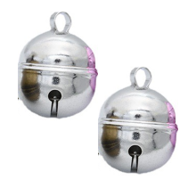 4Pcs Strings Pet Cat Bells Tracker Bell Brass With Keychain For Collars Vacuum Cleaner Silver