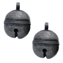 2 Strings 4 Pieces Dog Cat Bells Brass Pet Watch Bell With Key Chain For Pet Collars Antique Silver