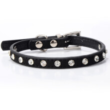 Pu Leather Collar Is Suitable For Small Dogs Adjustable Collar For Small Animals With Stones