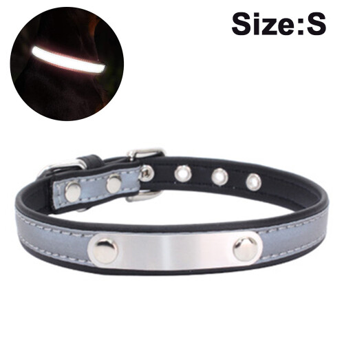 Soft Leather, Dog Collar With Individual Identification Tag-Blacks 1