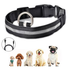 Led Dog Collar, Luminous Dog Collar, Rechargeable And Adjustable-Blackl