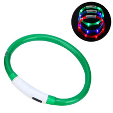 Led Dog Collar, Usb Rechargeable Glowing Pet Dog Collar For Night-Green35Cm