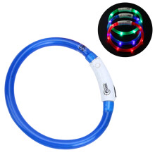 Led Dog Collar, Usb Rechargeable Glowing Pet Dog Collar For Night-Blue35Cm
