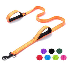 Pet Gear Dog Leash1.5M Long Padded Two Handle Safety Training Leashes-Orange