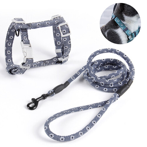 Cat Harness And Leash Set,Adjustable For Walking With Safety Buckle-Greym 2