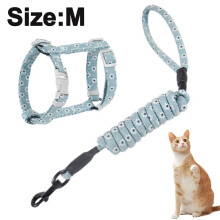 Cat Harness And Leash Set,Adjustable For Walking With Safety Buckle-Greenm