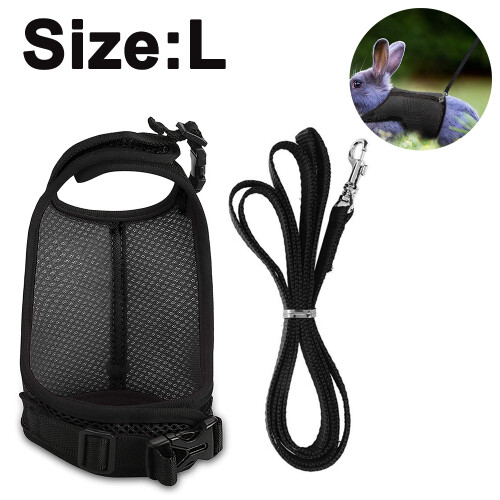 Small Pet Harness Bell, No Pull Comfort Padded Vest Durable Nylon-Blackl