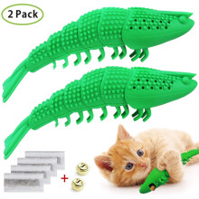 Interactive Cat Toys Kitten Catnip Toothbrush Chewing Treat Toy Pitting Resistance Pet Toys For Teeth Cleaning Dental Care