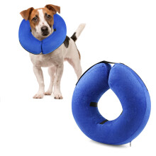 1Pcs Protective Inflatable Collar For Dogs And Cats-Collar(23*23Cm)23*23Cm Blue Velcro Pvc Inflatable Pet Collar