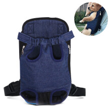 Pet Carrier Backpack, Adjustable Pet Front Cat Dog Carrier Backpack-Dark Blue-L