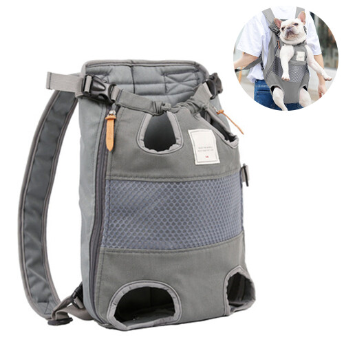 Dog Carrier Backpack-Legs Out Front-Facing Pet Carrier Backpack-Grey