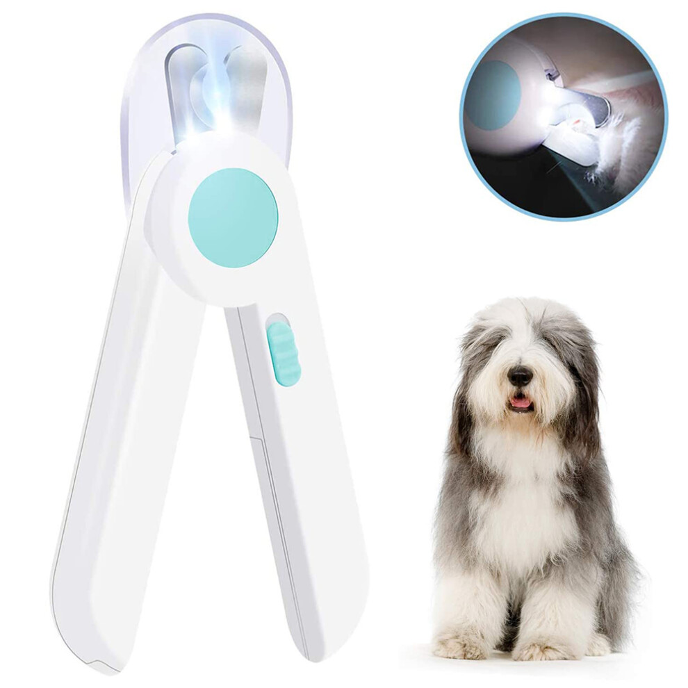 Dog Cat Nail Clippers And Trimmer,Pet Nail Clippers With Led Light-Blue