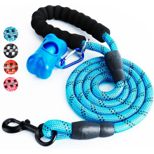 Dog Leash Dog Rope Leash With Soft Padded Handlewaste Bags And Dog Dispenser Leash Cord For Most Size Dogs
