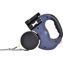 Double Retractable Dog Leash Dual Doggie Pet Leash Dog Leash-Gray