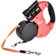 Double Retractable Dog Leash Dual Doggie Pet Leash Dog Leash-Red