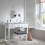 Noa and Nani Karlstad White Dressing Table with 3 Drawers and Stool – Solid Pine, 100x45 cm 1