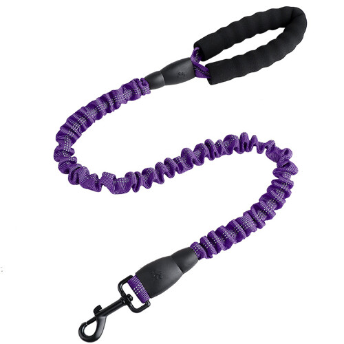 Reflective Stretch Dog Leash Elastic Dog Training Leash?Purple?