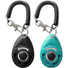 Pet Training Clicker With Wrist Strap - Dog Training Clicker (New Black + Blue)